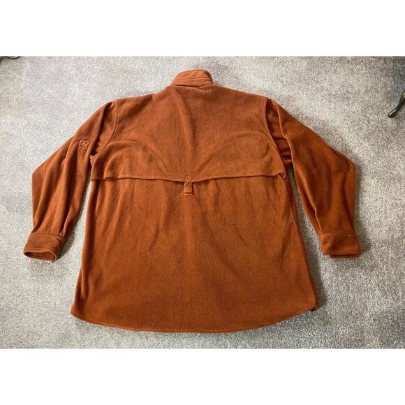 RedHead Mens  Rust Orange Fleece Button-Up Shirt With Pockets 2XL - Picture 2 of 9
